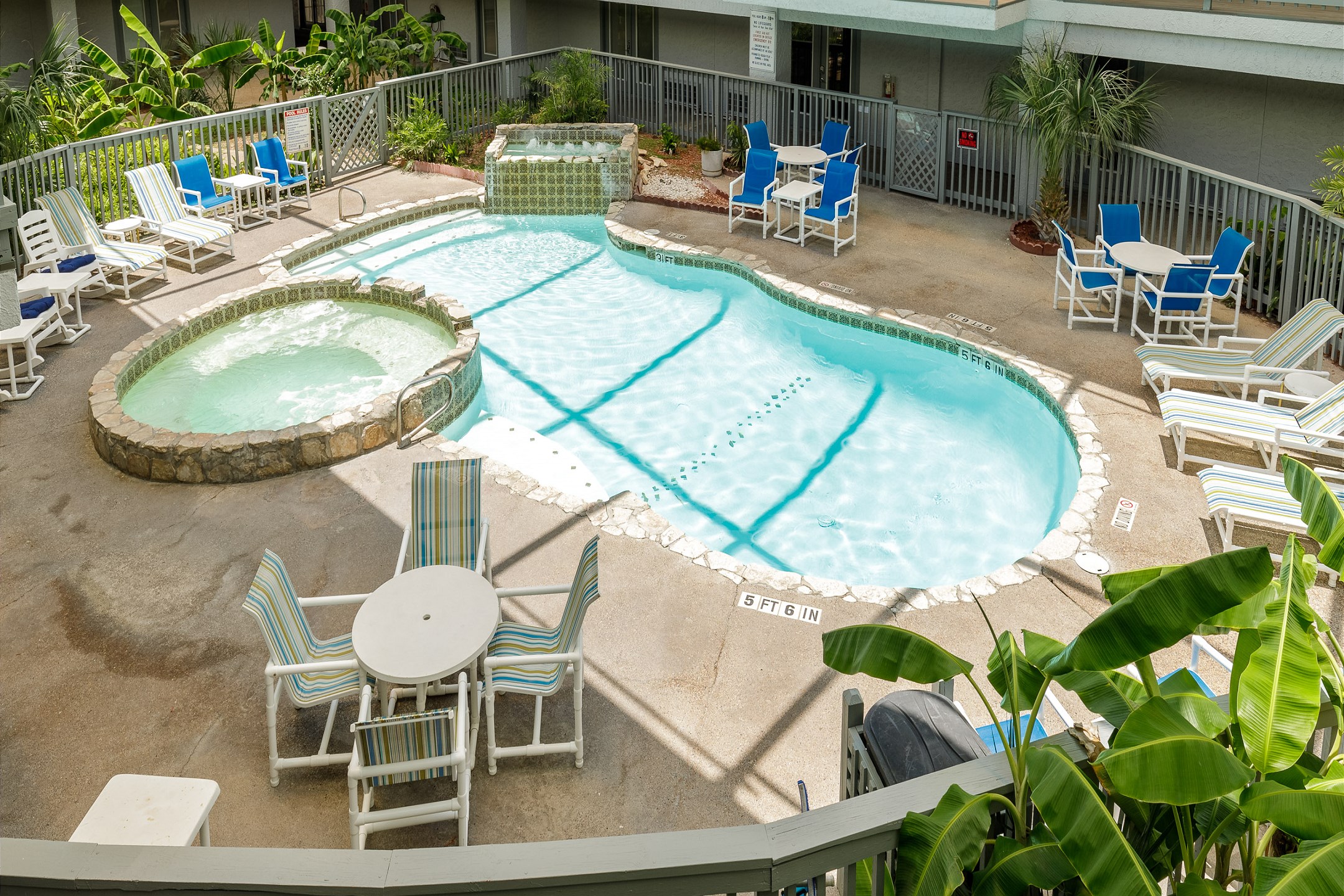 Amazing plants all around while you soak in the hot tub