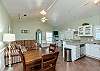 Spacious kitchen, dining and living area 