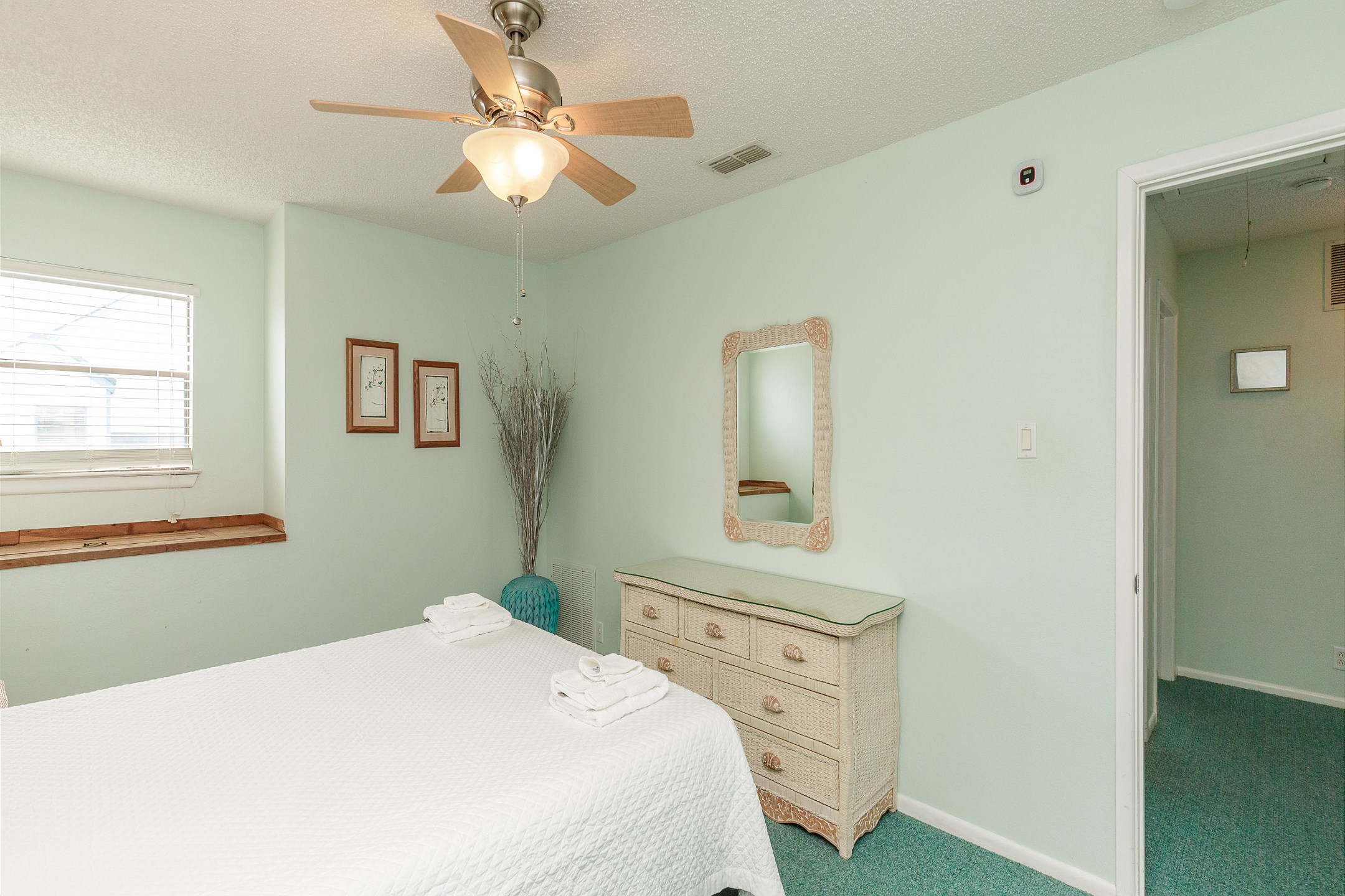 Second bedroom on the second floor with queen size bed