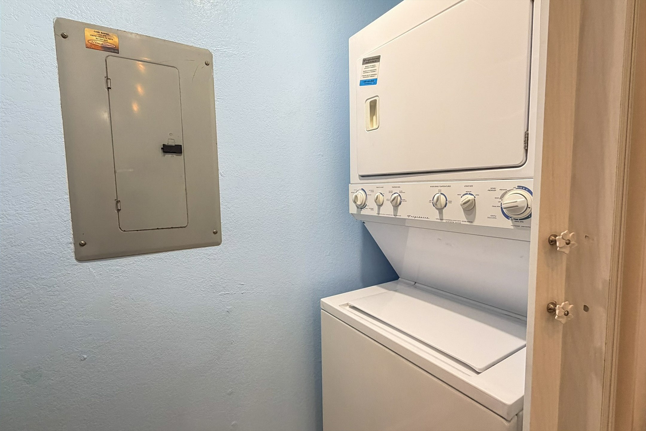 Washer and dryer off the kitchen area