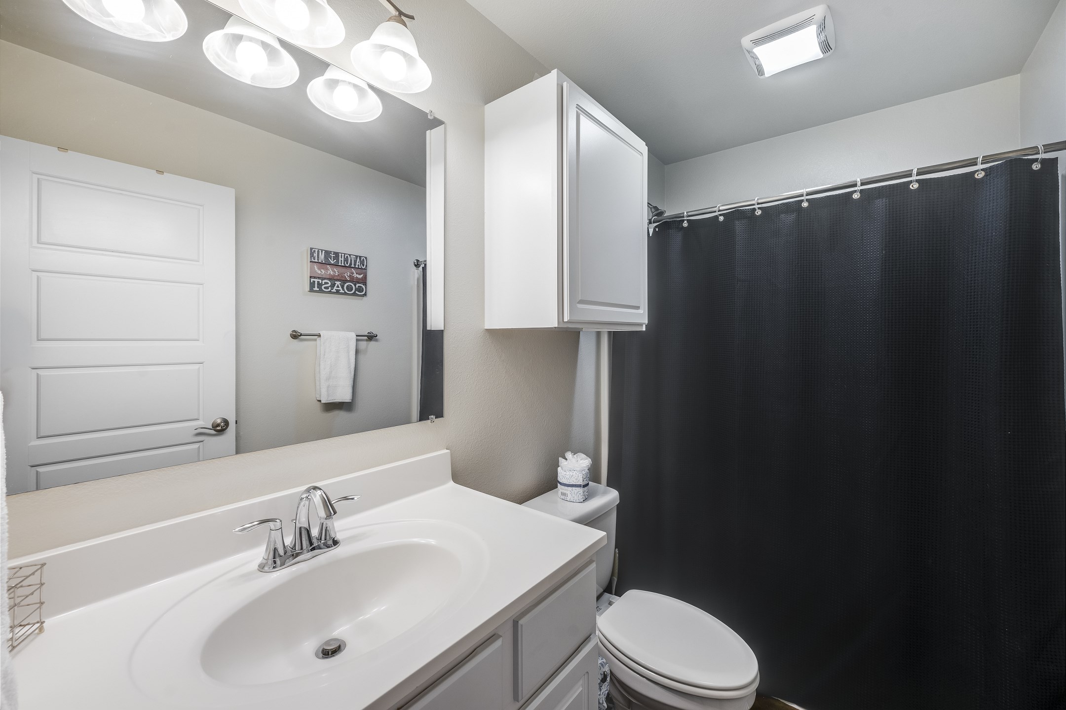 Master bathroom with tub and shower combo