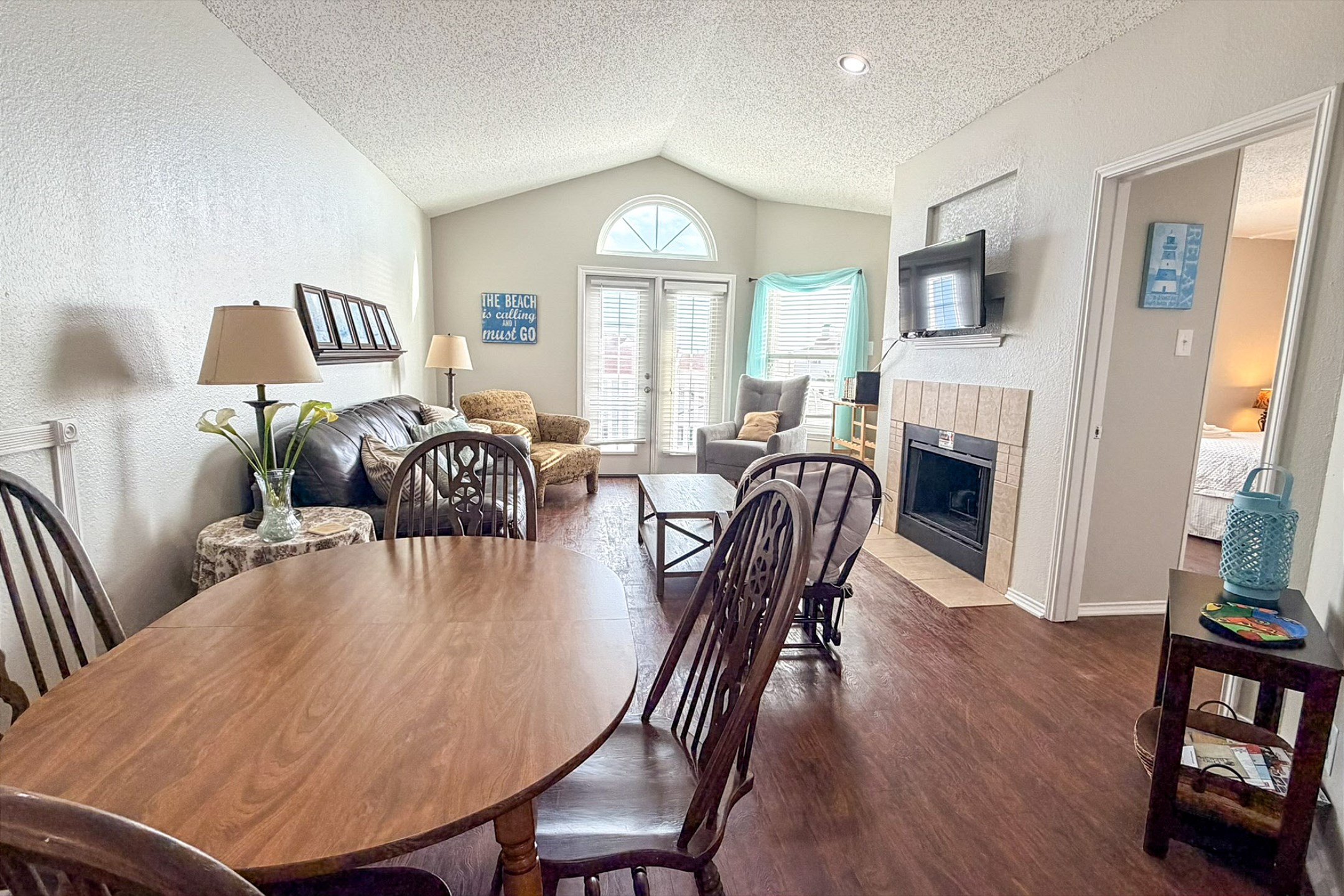 Inviting layout with seamlessly integrated kitchen, dining, and living areas, perfect for creating lasting memories - fireplace is not for use