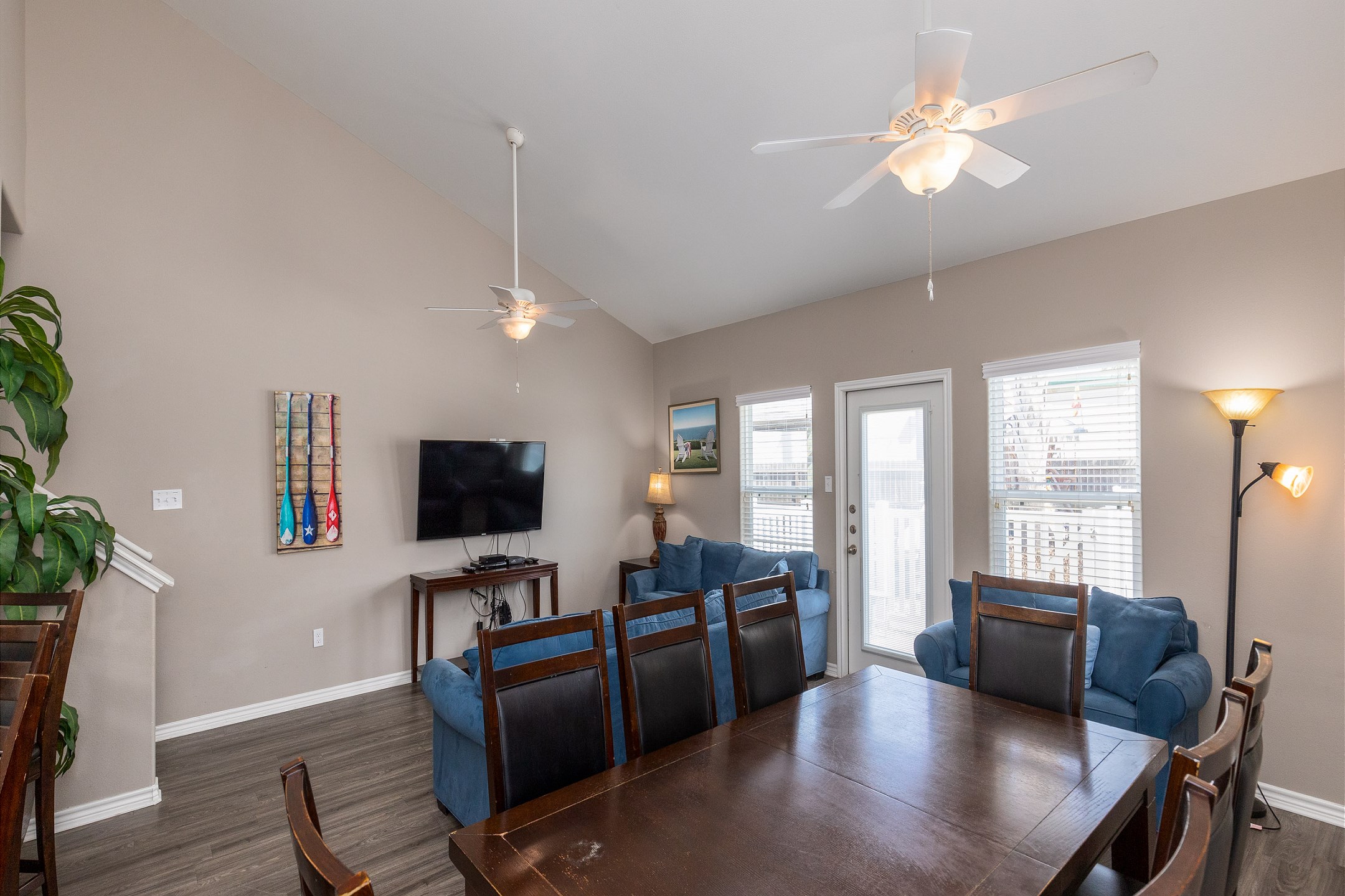 A spacious dining table perfect for enjoying meals and creating cherished memories with loved ones