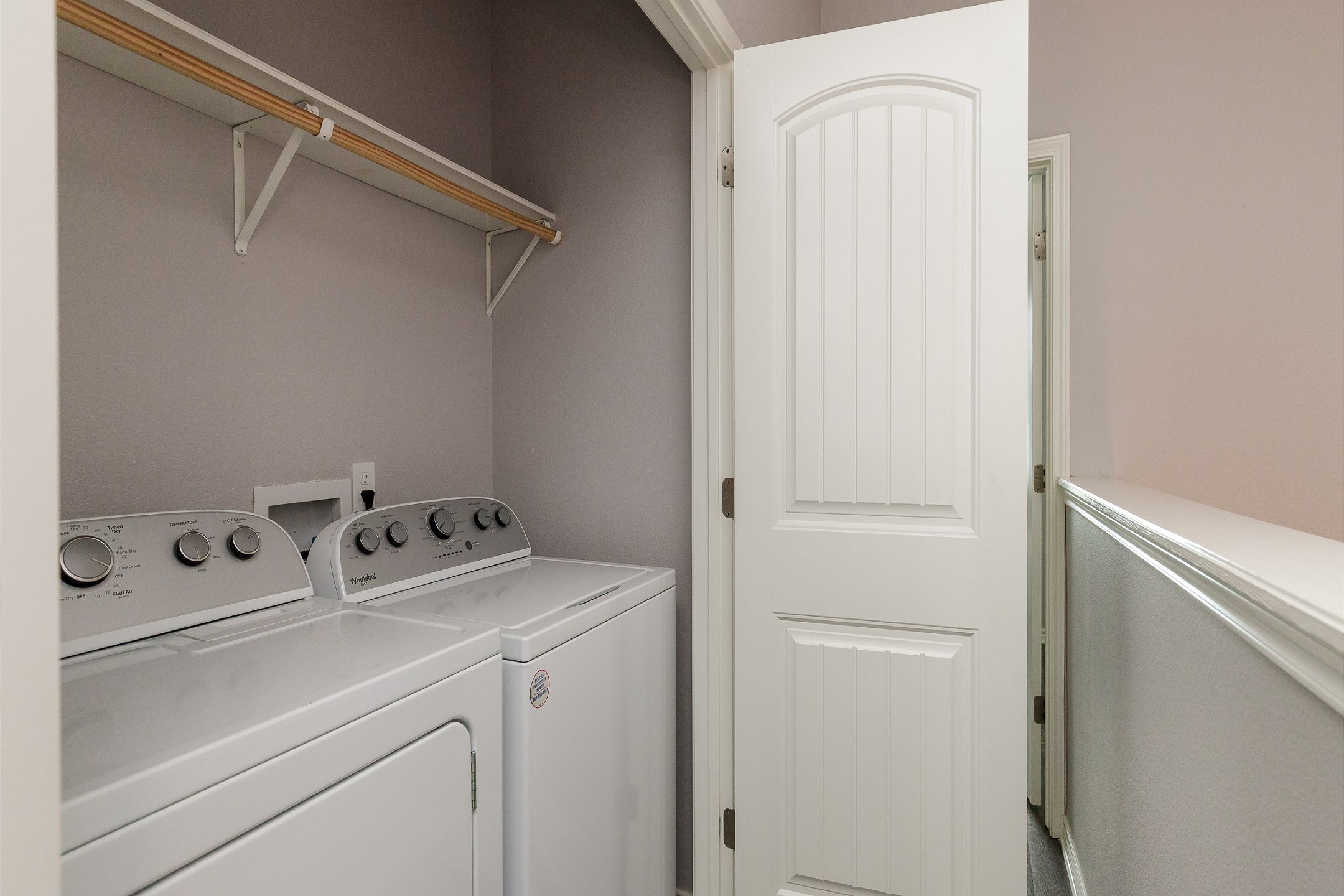 Conveniently located washer and dryer upstairs in the townhome for your added comfort