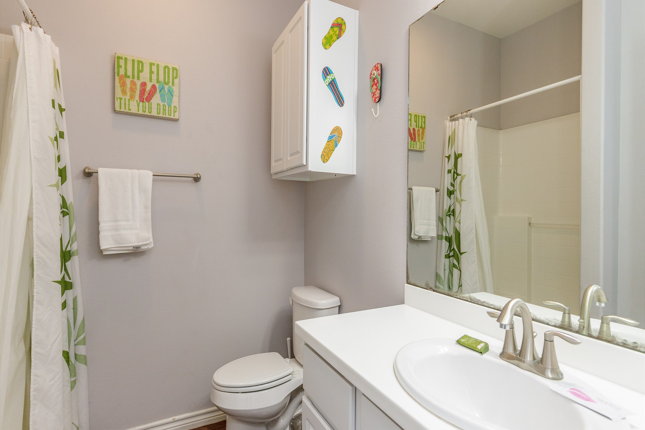 Guest bathroom on the first floor with walk in shower 