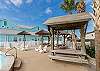 Poolside covered picnic tables