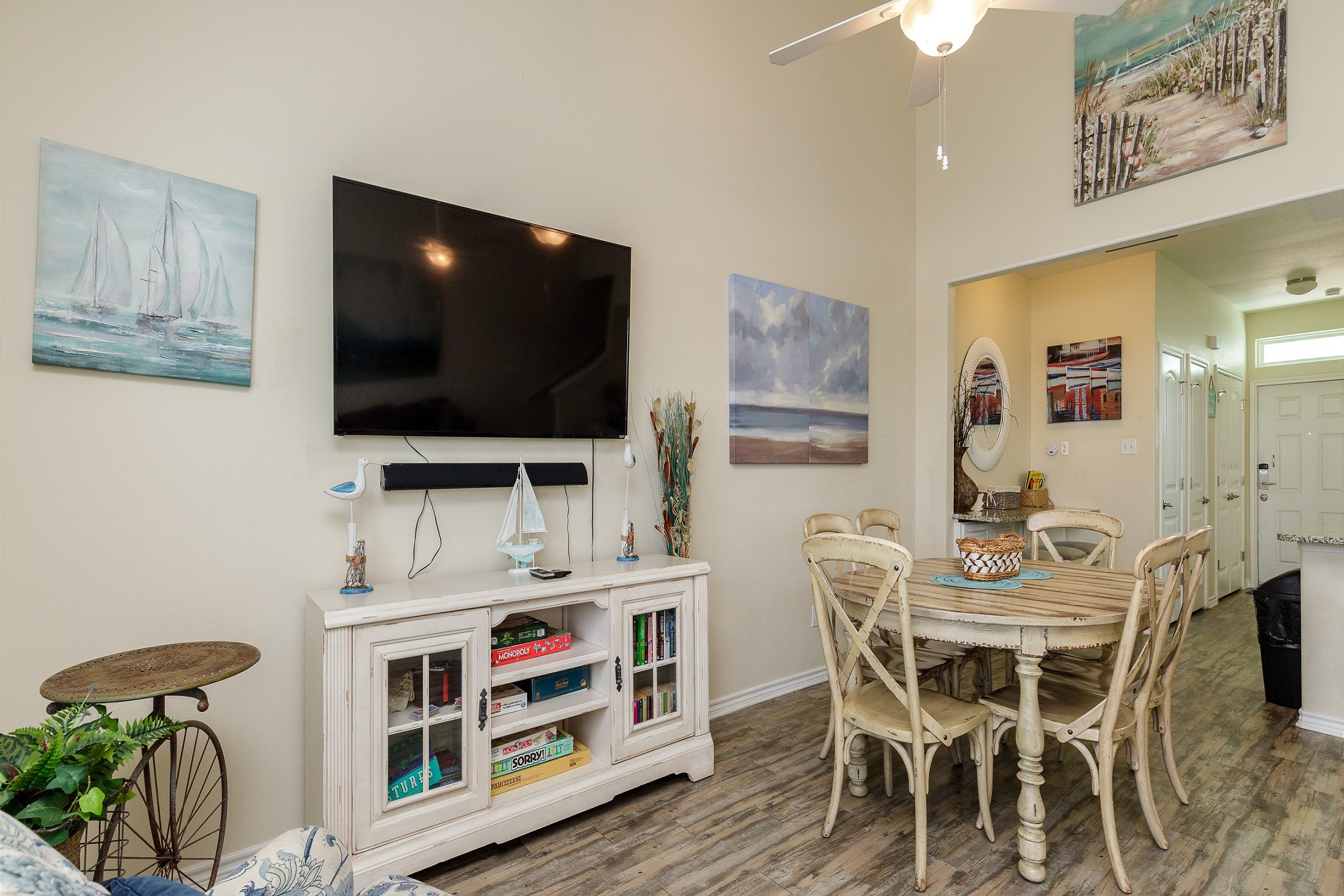 Natural light flooding the dining space