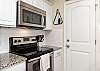 Kitchen area with stainless steel appliances to cook any meal of the day