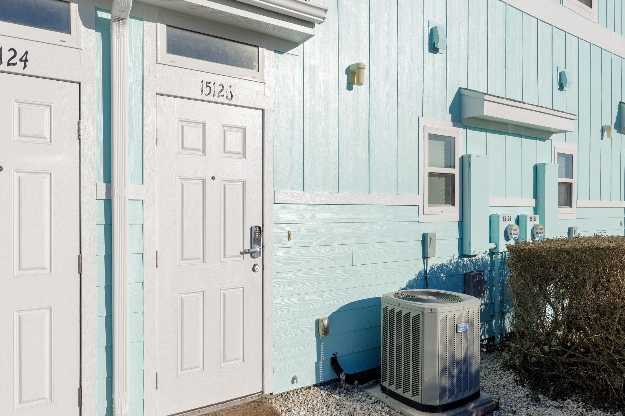 Front entrance to property with coded lock for added security 