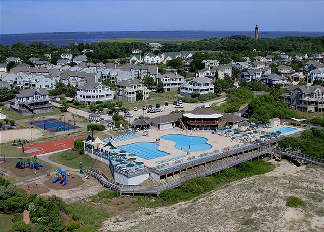 Corolla Light Oceanfront Pool Complex-Aerial View