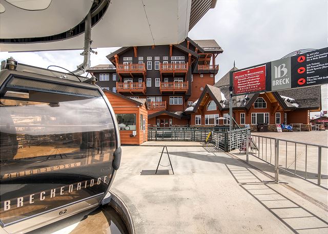 outside One Ski Hill Place; ride the gondola into town to shop or dine!