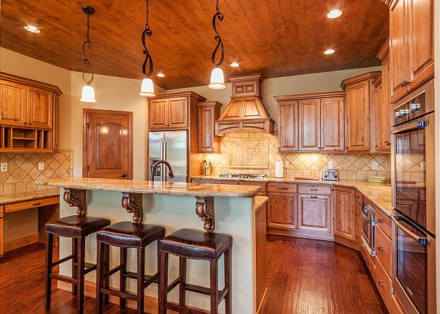 Kitchen with double wall oven