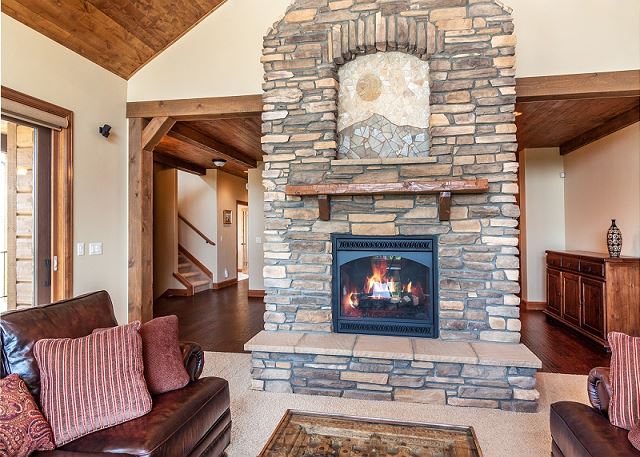 Warm and inviting fireplace