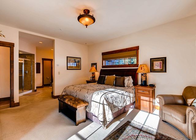 features King bed, fireplace, TV and spacious ensuite bath