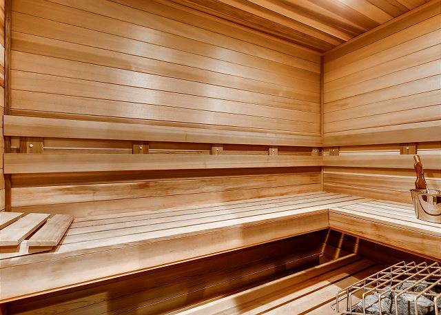 in the sauna