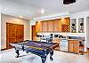Rec Room on Lower Level with Billiards Table,