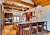 Spacious and open kitchen with bar seating for 4