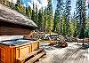 Very private back deck with hot tub,