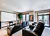Theater room with projection screen