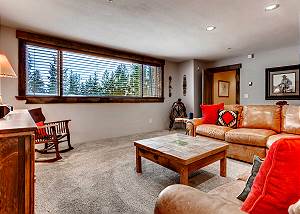 Take in views from the lower level den