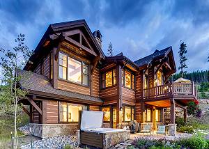 Exterior of Bavarian Mountain Haus at dusk