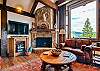 Great Room with fireplace, TV and endless views