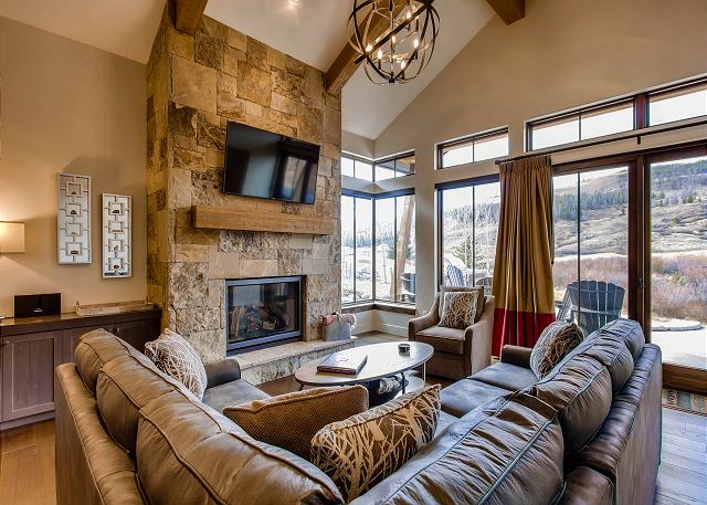 Living room overlooking the river