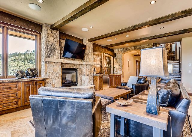 fireplace and TV