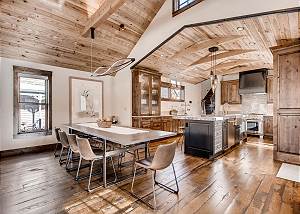 Dining opens to kitchen