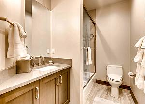 Lower level full hall bathroom