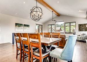 Open dining and kitchen