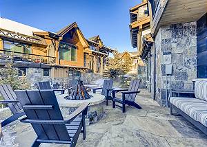 Gas firepit on lower patio