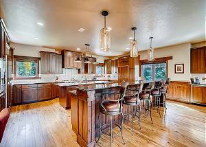 Fully stocked gourmet kitchen