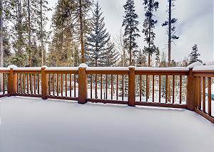 Large deck with treed views