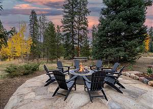 Gas Fire Pit on the stone patio