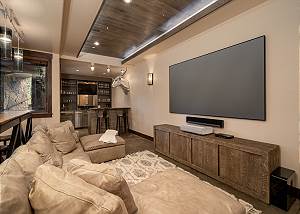 Sink into the extra-large leather sofa