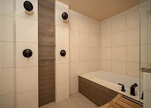 Inside the walk-in shower