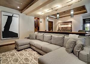 Sink into the extra-large plush sofa