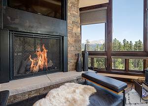 Cozy up beside the gas fireplace