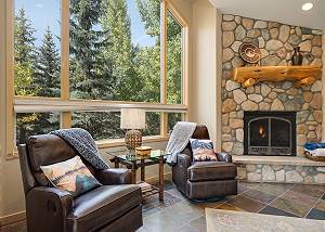 Relax beside the gas fireplace