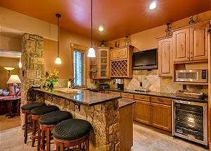 Fully stocked wet bar