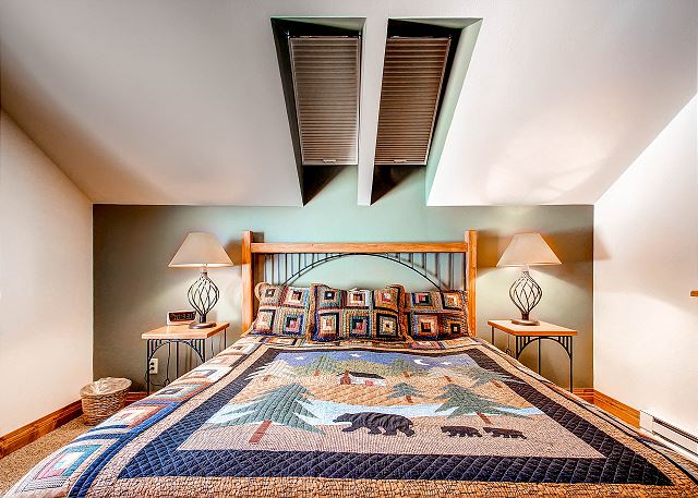 - sleeps 2 in one king bed, shares hall bath with Bystone Bunk Room