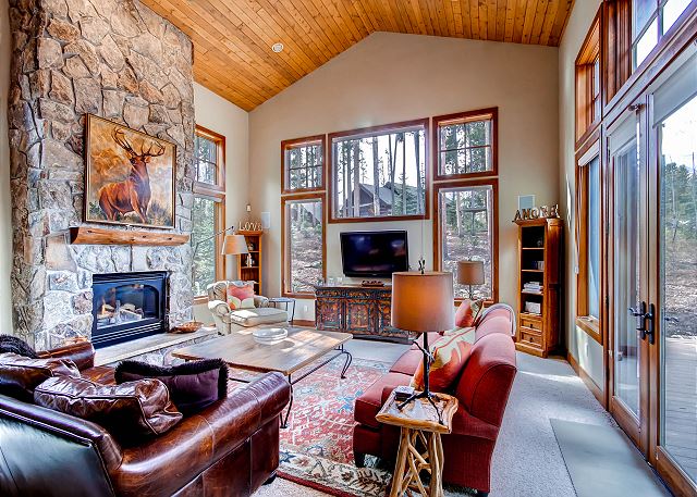 Great Room with Gas Fireplace and Flat Screen TV