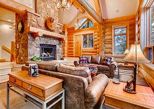 Rock fireplace