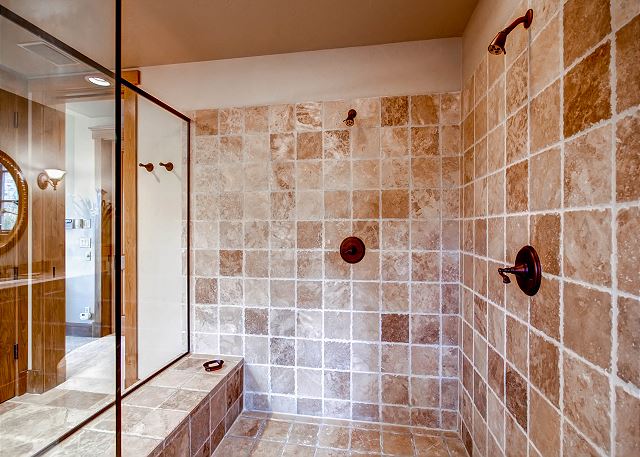 Walk in Shower with Two Shower Heads
