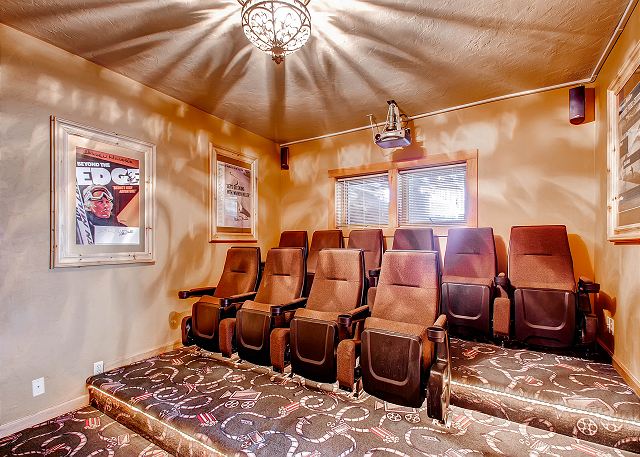 abound in Ski Classic Lodge! Enjoy a good movie from the surround sound theater room.