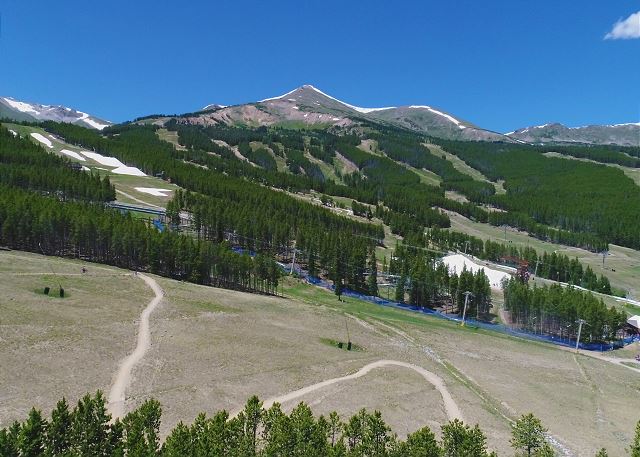 high above Ski Classic Lodge in the green summer months.