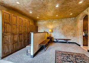 Ski room for storage right off the garage entrance