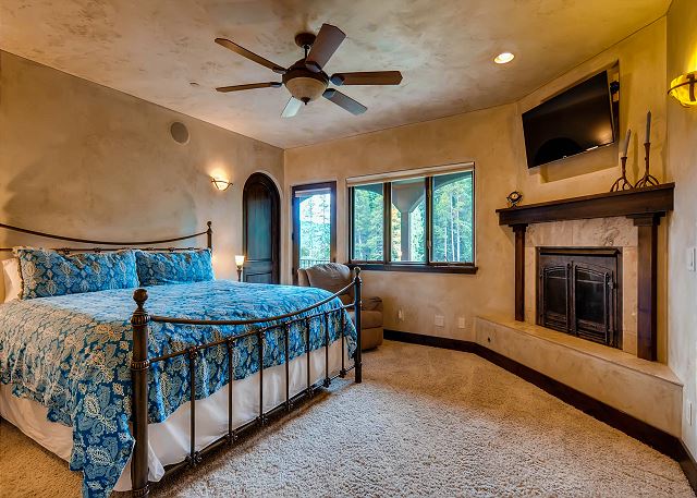 - sleeps 2 in one king with fireplace, TV, and ensuite bath