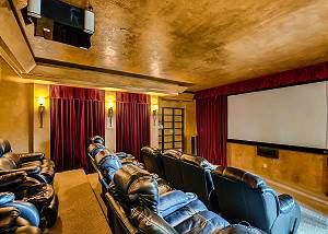 Stadium seating theater room